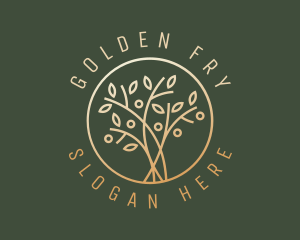 Golden Branch Leaves logo design