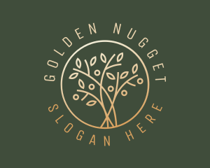 Golden Branch Leaves logo design