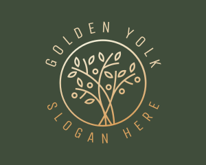 Golden Branch Leaves logo design