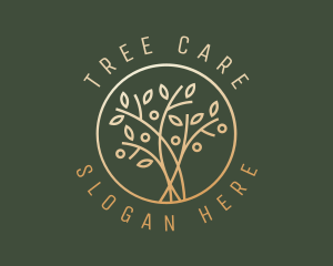 Arboriculture - Golden Branch Leaves logo design