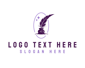 Feather - Writing Quill Ink logo design