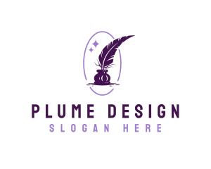 Plume - Writing Quill Ink logo design