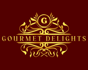 Gourmet Restaurant Ornament logo design