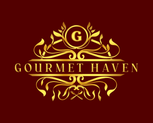 Gourmet Restaurant Ornament logo design