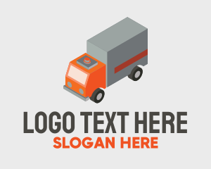 Long Haul - Isometric Delivery Truck logo design