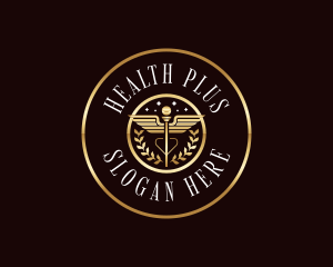 Health Caduceus Wings logo design