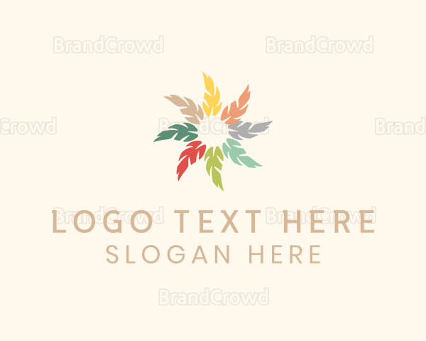 Pastel Circle Feather Logo