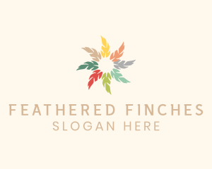 Pastel Circle Feather  logo design