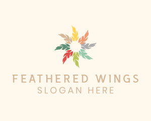 Pastel Circle Feather  logo design