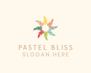 Pastel Circle Feather  logo design