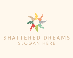 Pastel Circle Feather  logo design