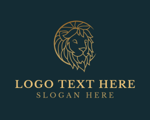 Jungle - Golden Lion Animal logo design