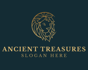 Golden Lion Animal logo design