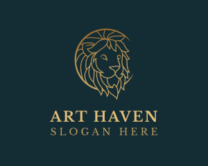 Golden Lion Animal logo design