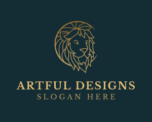 Golden Lion Animal logo design