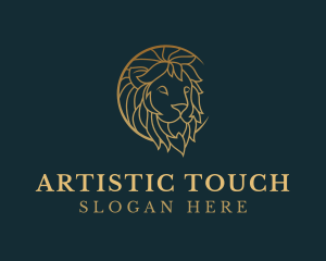 Golden Lion Animal logo design