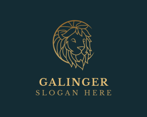 Jungle - Golden Lion Animal logo design