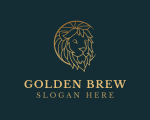 Golden Lion Animal logo design