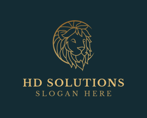 Golden Lion Animal logo design