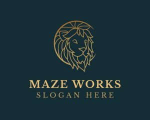 Golden Lion Animal logo design