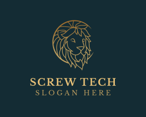 Golden Lion Animal logo design