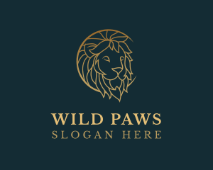 Animal - Golden Lion Animal logo design