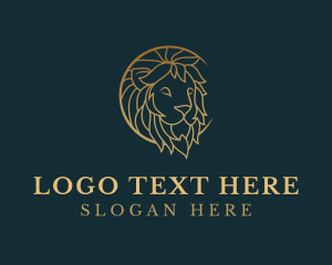 Golden Lion Animal Logo