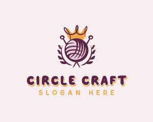 Crown Yarn Embroidery logo design