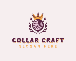 Crown Yarn Embroidery logo design