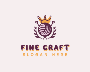 Crown Yarn Embroidery logo design