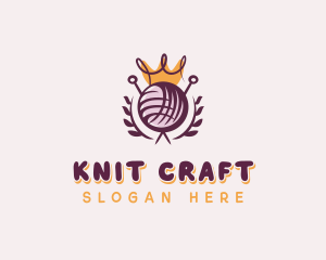 Crown Yarn Embroidery logo design