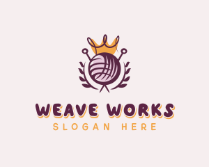 Crown Yarn Embroidery logo design