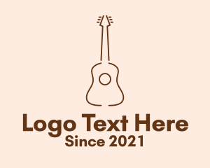 Guitar Lesson - Minimalist Acoustic Guitar logo design
