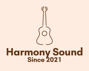 Acoustic - Minimalist Acoustic Guitar logo design