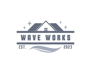 Clean Housekeeping Wave logo design