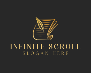 Scroll - Quill Author Publisher logo design