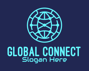 Global - Global Tech Company Circle logo design