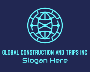 Global Tech Company Circle logo design