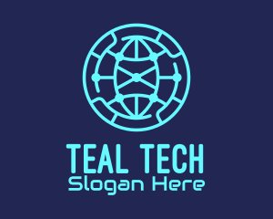 Global Tech Company Circle logo design