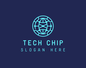 Global Tech Company Circle logo design