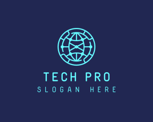 Global Tech Company Circle logo design