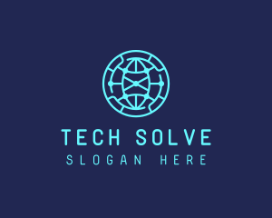 Global Tech Company Circle logo design