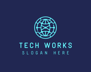 Global Tech Company Circle logo design