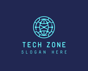 Global Tech Company Circle logo design