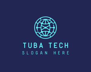 Global Tech Company Circle logo design