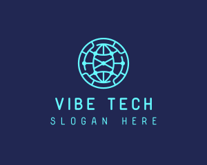 Global Tech Company Circle logo design