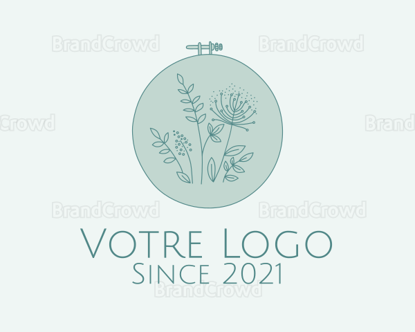 Blue Nature Embroidery Logo