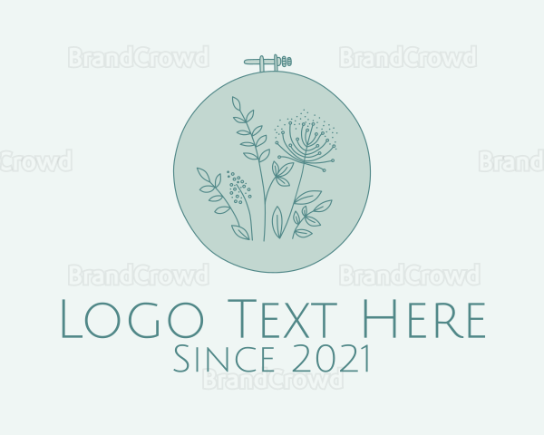 Blue Nature Embroidery Logo