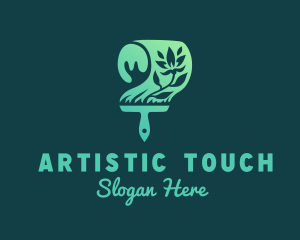 Natural Organic Paintbrush logo design