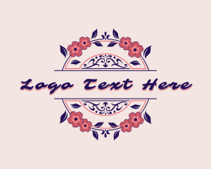 Boutique - Floral Wreath Boutique logo design